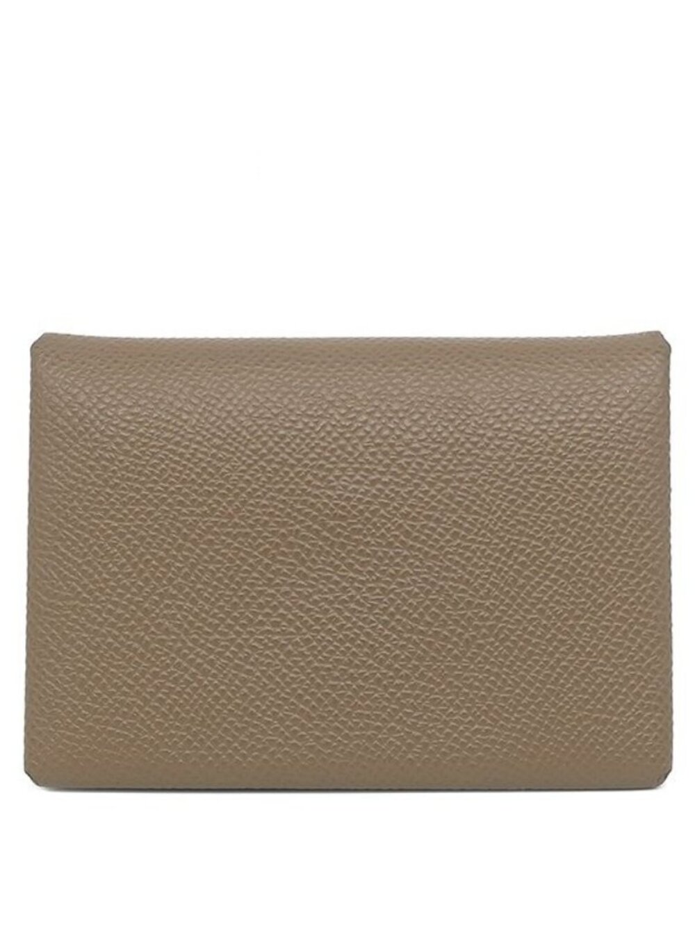Hermes Card Case Calvi Duo Veau Epsom Etoupe Silver Fragment